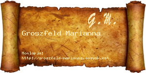 Groszfeld Marianna névjegykártya